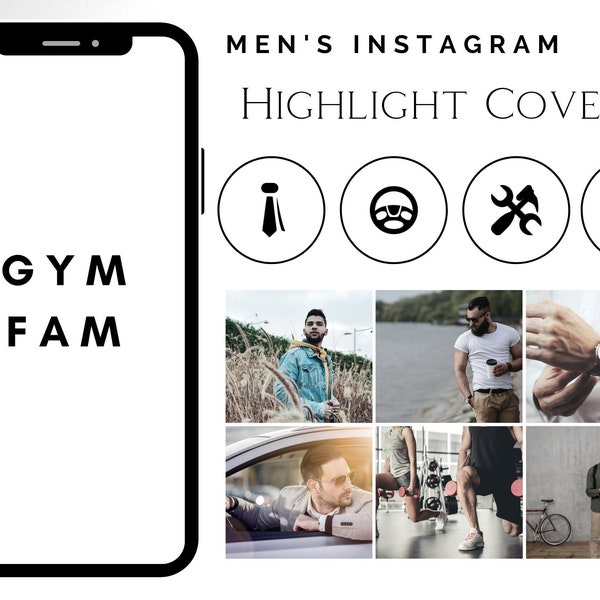 160 Instagram Story Highlight Icons Man, Instagram Highlight Covers Man, Sport and Lifestyle Ig Stories,  White Black Story Icons