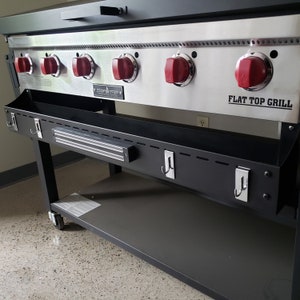 Front Tray with Magnetic Tool Holder and 4 Hooks for Camp Chef FTG900 Flat Top Griddle