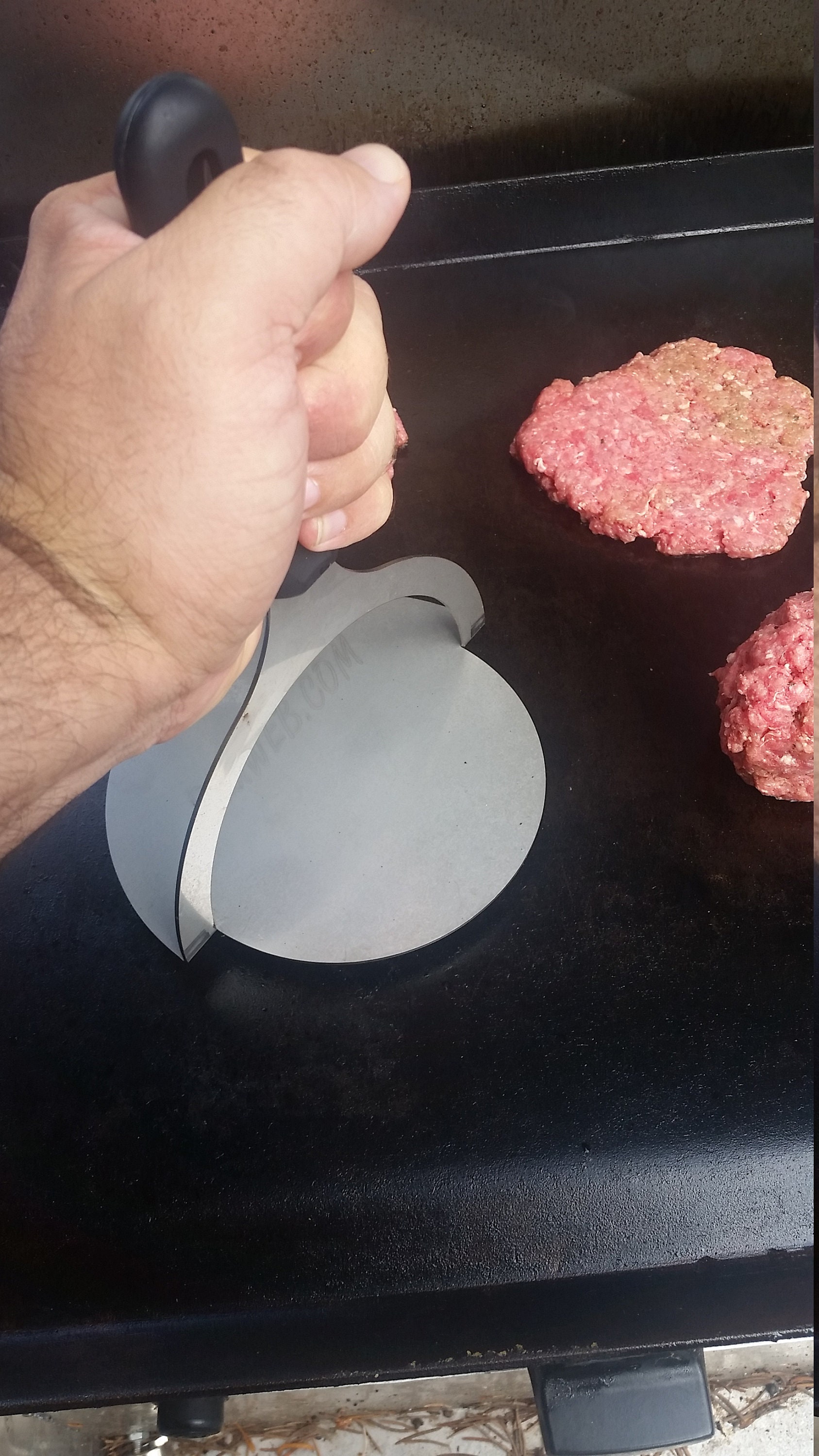 Stainless Steel Burger Smasher With Heat Resistant Grip Etsy Canada