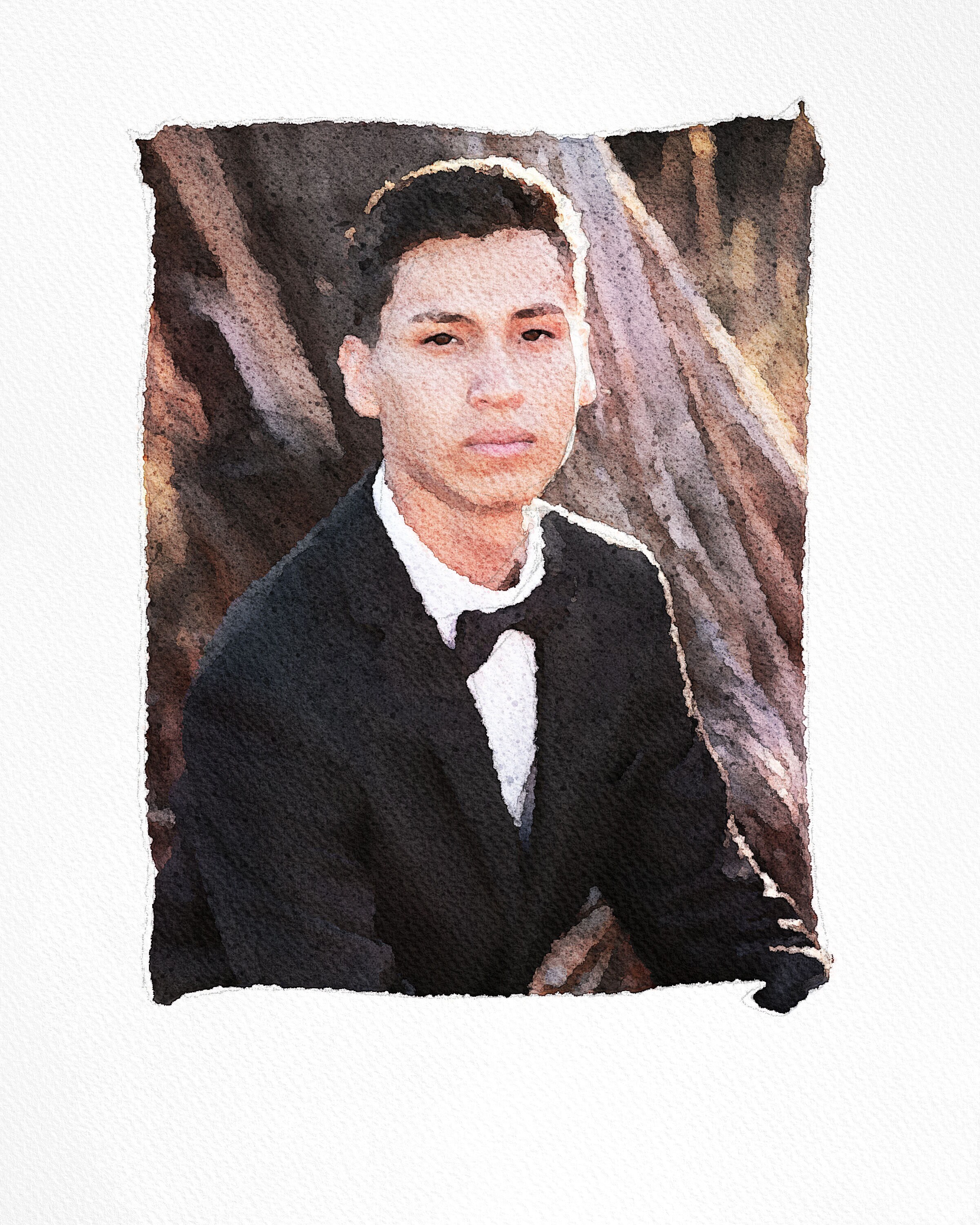 Custom Watercolor Senior Portrait digital File Senior Etsy