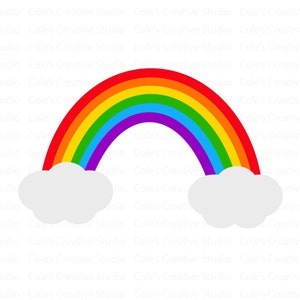 Rainbow With Clouds Svg, Rainbow Svg, Pastel Rainbow, Rainbow Png, Rainbow Clipart, Hand Drawn Rainbow, Rainbow Download, Svg Rainbow