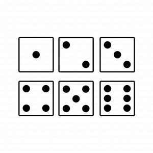 Dice Outline Set Svg, Dice Set, Dice Svg, Game Night Svg, Dice Clipart, Dice Vector, Dice Download, Dice Faces, Dice Faces SVG, Six Dice