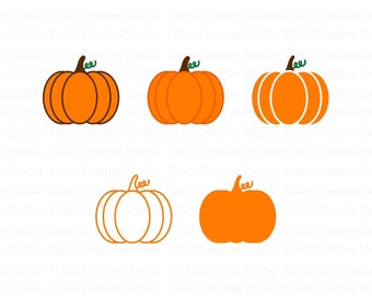 Lot de citrouilles colorées, Svg citrouille, saison effrayante, citrouille simple, Svg citrouille automne, clipart citrouille automne, citrouille Design svg
