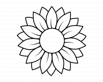 Sunflower Outline Svg, Sunflower Svg, Sunflower Png, Sunflower Clipart, Sunflower outline, Sunflower Monogram, Wild Flower Svg, Flower Svg