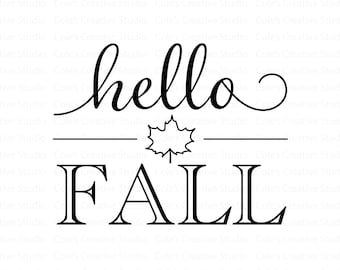 Hello Fall Svg, Hello Fall Shirt Svg, Fall Leaves Svg, Fall Quote Svg, Hello Fall Svg File, Fall Designs Svg, Fall Sign Svg, Autumn Svg