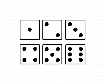 Dice Outline Set Svg, Dice Set, Dice Svg, Game Night Svg, Dice Clipart, Dice Vector, Dice Download, Dice Faces, Dice Faces SVG, Six Dice
