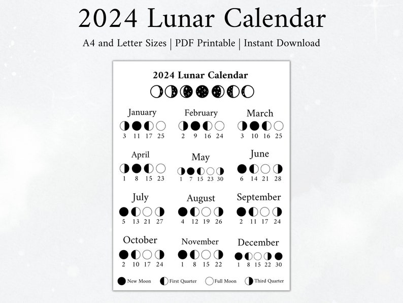 2024 Moon Calendar, Moon Phase Calendar, Lunar Calendar, 2024 Lunar Calendar, 2024 Calendar 2024 Moon Calendar, Moon Phase Calendar, Lunar Calendar, 2024 Lunar Calendar, 2024 Calendar