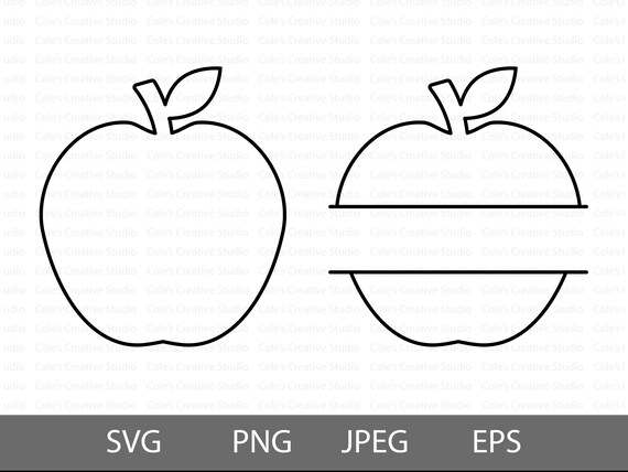 Apple Outline Svg Bundle Apple Svg Teacher Appreciation Svg - Etsy