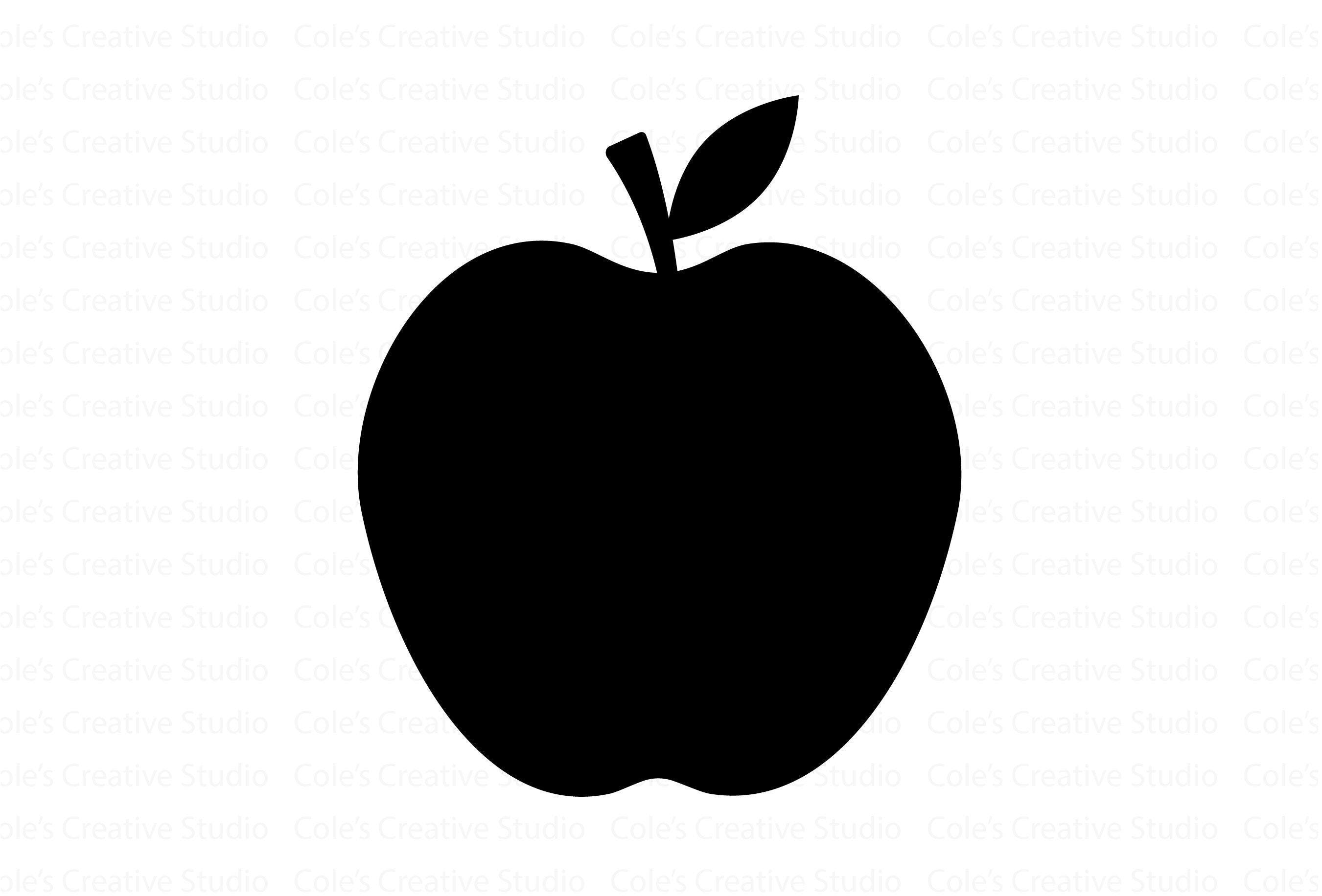 Apple Silhouette SVG, Apple Svg, Teacher Appreciation Svg, Apple Vector, Apple Png, Apple Clipart, School Svg, Apple download, Apple