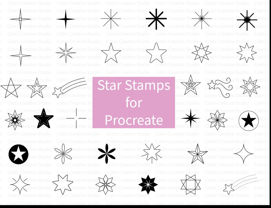 Procreate Star Stamps Procreate Stamps Star Doodles Stamp - Etsy
