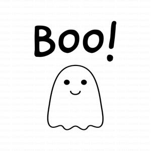 Boo Ghost Svg, Cute Halloween Ghost Svg, Ghost Svg, Boo Svg, Cute Ghost Svg, Kids Halloween Svg, Spooky Svg, Ghost Clipart
