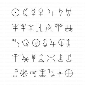 36 Planetary Symbols Svg Bundle, Planetary Symbol Vectors, Astrology Planet Symbols, Planetary Symbol Svg Bundle, Digital Planetary Symbols