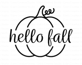 Hello Fall Pumpkin Svg, Hello Fall Svg, Pumpkin Svg, Thanksgiving Svg, Thanksgiving Clipart, Pumpkin Clipart, Pumpkin Png, Fall Designs Svg
