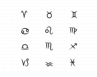 12 Zodiac Symbols SVG Bundle, Celestial SVG, Horoscope Clipart, Zodiac Symbol sign, Zodiac SVG, Celestial Zodiac Vector Designs