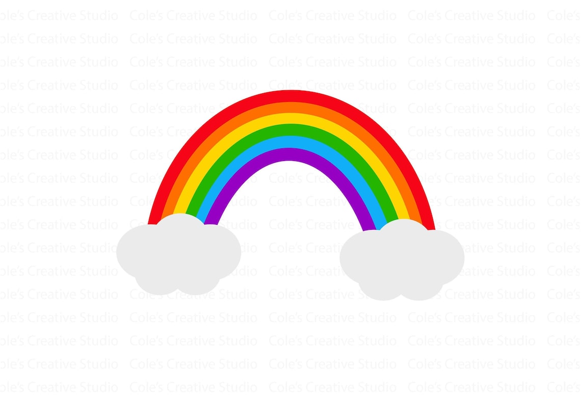 Rainbow With Clouds Svg Rainbow Svg Pastel Rainbow Rainbow Png