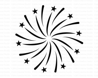 Firework Svg, 4th of July Svg, Firework Clipart, Firework Cut File, Celebration Svg, Star Firework Svg, Firework Shirt Svg