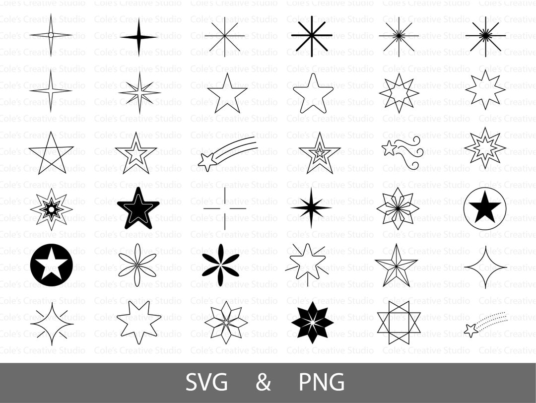 Star Icons Star Icon Svg Star Doodle Celestial SVG Galaxy - Etsy UK