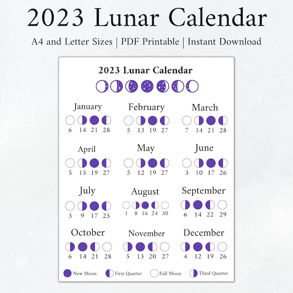 Moon Calendar Etsy