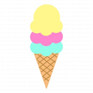 Three Scoop Ice Cream Cone Svg, Ice Cream Svg, Ice Cream Cone Svg, Ice Cream Vector, Cute Ice Cream Cone Svg, Cute Ice Cream Cone