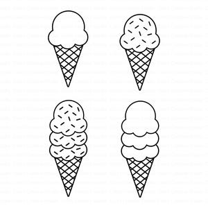 Eistüte Umriss Bundle svg, Eiscreme svg, Eiscreme svg Bundle, Eistüte svg, Eiscreme Vektor, süße Eiscreme svg