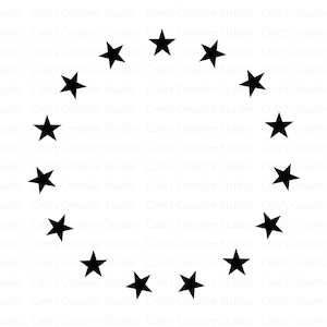 Star Wreath Svg, Star Circle Svg, Star Svg, Circle Border Svg, Star Clipart, Star Border Svg, Star Circle Clipart, Circle Frame Svg