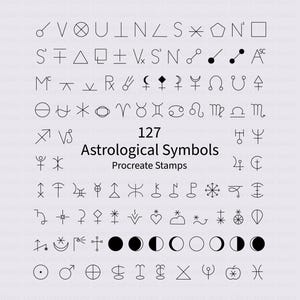 127 Astrological Symbol Brush Stamps, Astrology Stamp Brushes for Procreate, Astrological Stamp Brushes, Celestial Digital Stamps