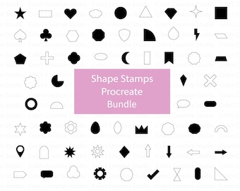 Basic Shape Stamp Brush Bundle, Procreate Stamps, Procreate Brushes, Stamp Bundle, Basic Geometric Shapes, Procreate Shape Brushes