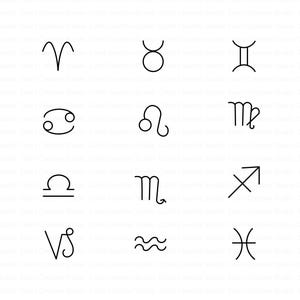 Zodiac Symbols Svg Bundle, Celestial SVG, Astrology Horoscope, Zodiac Signs Clipart, Zodiac Svg, Celestial Zodiac Vector Designs