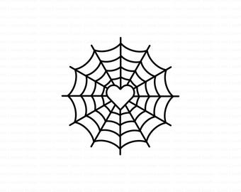 Herz Spinnennetz zwar, Spinnennetz Herz zwar, Gothic Herz zwar, Halloween Liebe Clipart, Halloween Herz nicht, gruselige Valentine Zeichen, Spinnennetz Zeichen