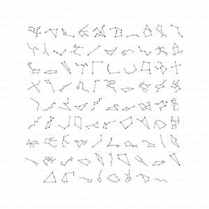 88 Konstellations-Svg-Bundle, Sternbild-Svg, Sternzeichen-Konstellation-Svg, Konstellations-Clipart, Konstellations-png, himmlische Lampe