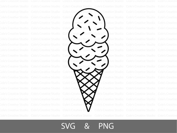 3 Scoop Ice Cream Cone Sprinkles Outline Svg, Ice Cream Svg, Ice Cream Cone  Svg, Ice Cream Vector, Waffle Cone Svg, Cute Ice Cream Svg (Download Now) 