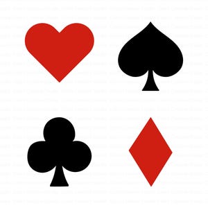 Card Suits SVG, Solid Card Suits Svg, Card Suits Clipart, Spades Svg, Hearts Svg, Clubs Svg, Diamonds Svg, Card Game Svg, Card Game Vector