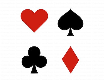 Card Suits SVG, Solid Card Suits Svg, Card Suits Clipart, Spades Svg, Hearts Svg, Clubs Svg, Diamonds Svg, Card Game Svg, Card Game Vector