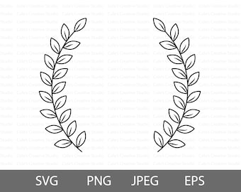 Leafy Wreath SVG, Branches Design SVG, Plant Wreath Svg, Leaf Wreath Svg, Wreath Svg, Wreath Graphic Svg, Botanical Wreath, Wreath Vector