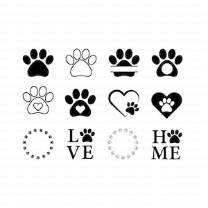 Paw Print Svg Bundle, Paw Print, Dog Paw, Cat Paw, Pet Paw, Pet Svg, Animal Paw Svg, Paw Svg, Pet Svg, Pet Lover Svg, Paw Print Vector
