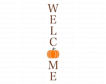 Welcome Pumpkin Porch Sign Svg, Fall Porch Sign Svg, Welcome Porch Sign Svg, Pumpkin Sign, Fall Welcome Sign Svg, Autumn Vertical Sign Svg