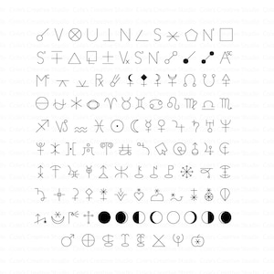 127 Astrology Symbols Svg Bundle, Astrology Svg Bundle, Astrology Vectors, Astrological Symbols SVG, Astrology Sign Clipart, Zodiac Signs