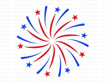 Red White and Blue Firework Svg, 4th of July Svg, Fireworks Clipart, Celebration Svg, 4th July Shirt Svg, USA Fireworks Svg, Firework Svg