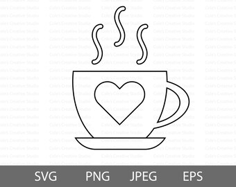 Coffee Mug Outline Svg - Etsy