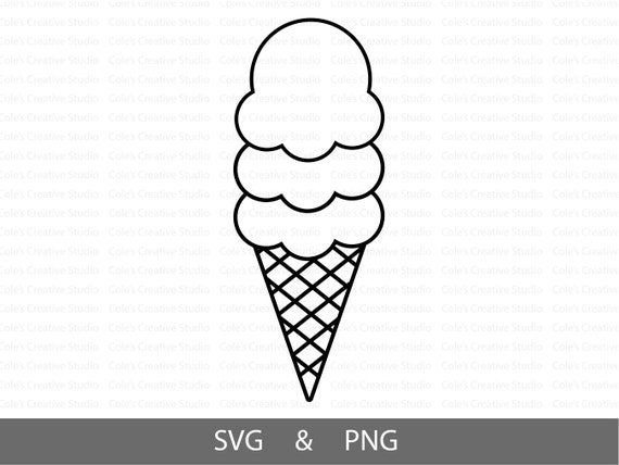 3 Scoop Ice Cream Cone Outline Svg, Ice Cream Svg, Ice Cream Cone Svg, Ice  Cream Vector, Cute Ice Cream Svg, Waffle Cone Svg