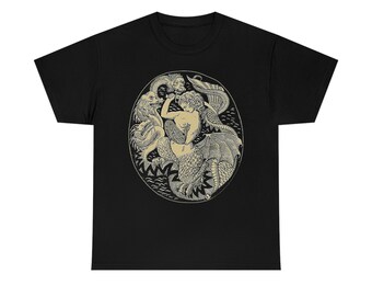 Mermaid Hydra Shirt Warzawa Syrenka Warsaw Mermaid Designs Black Tee