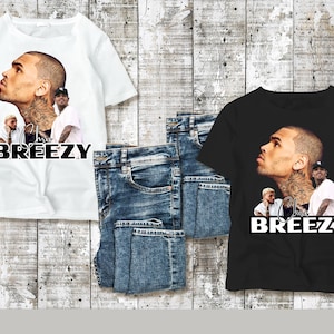 Chris Brown PNG Bundle | Breezy Digital Download | 2 High Quality PNG Files (Black / White) | Hip Hop Art | Printable Sublimation Clipart