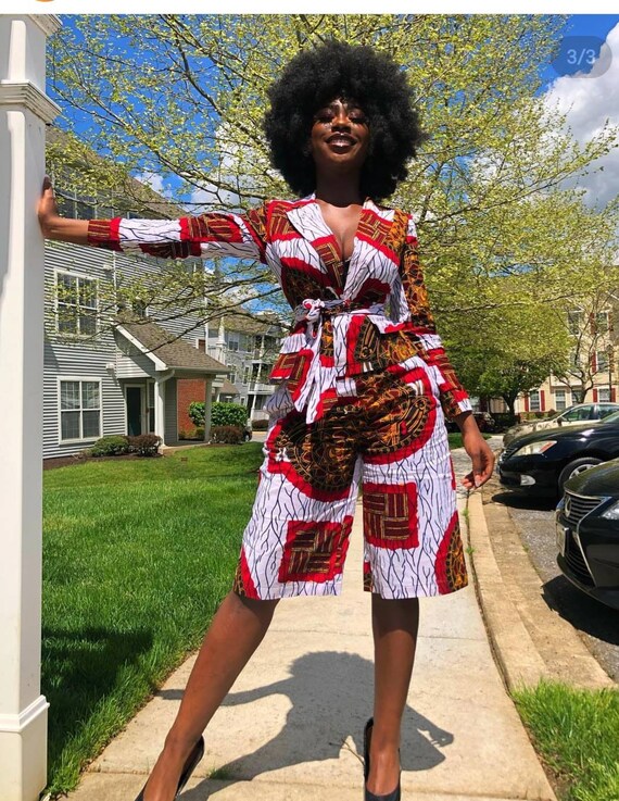 ankara jacket and shorts