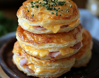 Ham and Cheese Butter Swim Biscuits Recipe