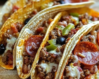 Meat Lovers Pizza Tacos Recipe