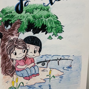 Love Is... Fishing Theme Greeting Card - Friendship, Companionship