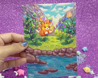 Pawmi | Holographic A6 Altered Card Print Paldea