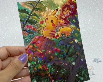 Pikachu | Holographic A6 Altered Card Print