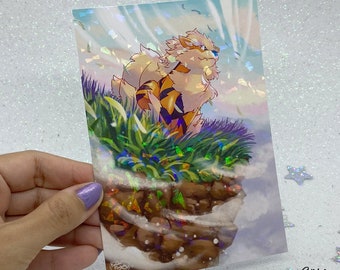 Arcanine | Holographic A6 Altered Card Print