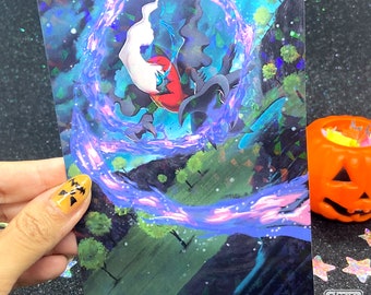 Darkrai | Holographic A6 Altered Card Print halloween